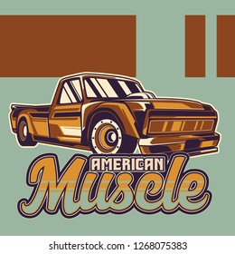 Retro party poster with car. Vector illustration - Vector 