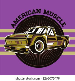 Retro party poster with car. Vector illustration - Vector 