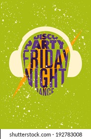 Retro party poster design with typography. Vector illustration.
