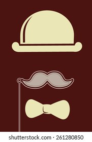  Retro Party set - Sunglasses, hat and mustaches