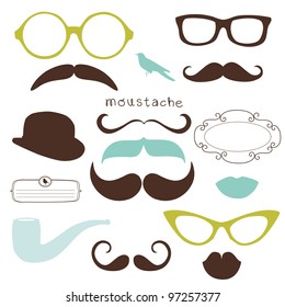 Retro Party set - Sunglasses, lips, mustaches