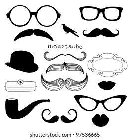 Retro Party set - Sunglasses, lips, mustaches