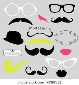 Retro Party set - Sunglasses, lips, mustaches