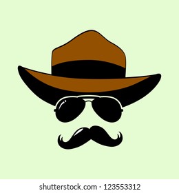 Retro Party set - Sunglasses,  mustaches, hat