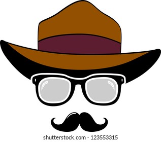 Retro Party set - Sunglasses,  mustaches, hat