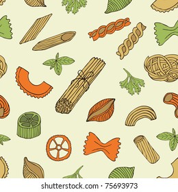 retro pasta seamless pattern