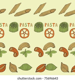 retro pasta seamless pattern