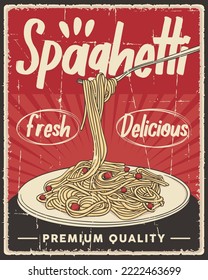 Retro Pasta Spaghetti Italian Food Poster