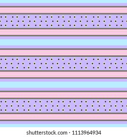 Retro Pastel Colored Seamless Pattern with Horizontal Stripes