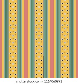 Retro Pastel Colored Seamless Pattern with Vertical Stripes