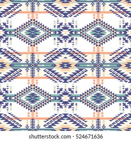 retro pastel colors tribal vector seamless navajo pattern. aztec abstract geometric art print. ethnic hipster vector background. Wallpaper, cloth design, fabric, paper, cover, textile template.