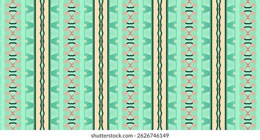 Retro Pastel Geometric Pattern with Vertical Symmetry