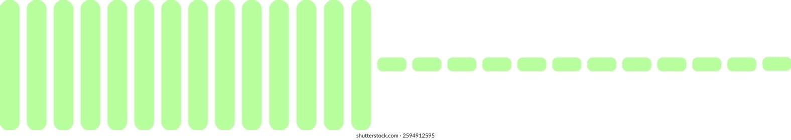 Retro pastel green TV-style volume level indicator bar isolated background with minimalist flat design