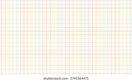 Retro pastel rainbow grid pattern. Hand drawn textured plaid lines on soft muted background. Minimal LGBTQ pride seamless wallpaper for fabric, nursery decor and stationery design. Vector illustration