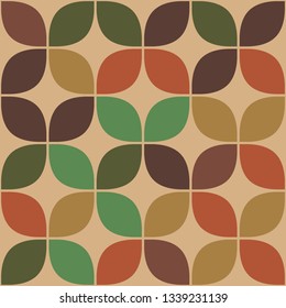 Retro pastel seamless geometric floral pattern. Vector eps 8