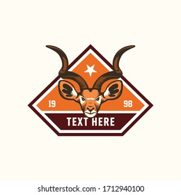 Retro patch badge antelope deer logo template