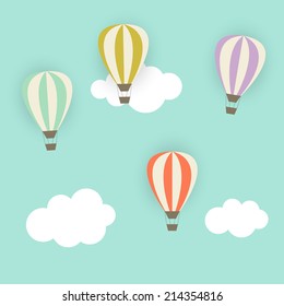 Retro Pattern with Air Balloons Vector Illustration EPS10