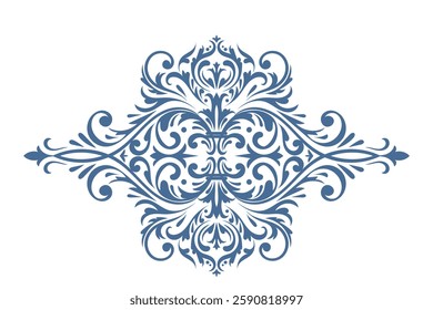 Retro pattern with antique scrolls in rococo rich style