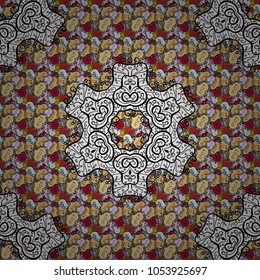 Retro pattern antique style acanthus. Decorative design element filigree calligraphy. Vintage baroque mandala ornament on black, white and beige colors. Vector illustration.