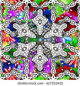 Retro pattern antique style acanthus. Decorative design element filigree calligraphy. Vintage baroque mandala ornament on background. Vector illustration.