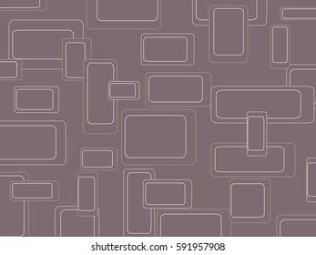 Retro pattern background with squares - rounded. Vector illustration.