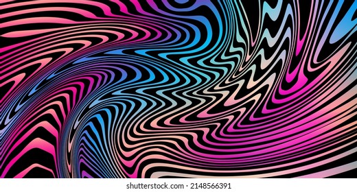 Fondo de patrón retro, fondo de ciberpunk de tendencia, fondo de partido de los años 80, patrón de líneas, textura coloreada gradiente, fondo técnico colorido abstracto, gradiente futurista. vector de estilo ciberpunk