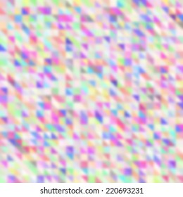 Retro pattern of blurred geometric shapes. Colorful mosaic banner. Geometric hipster retro background with place for your text. Retro triangle background