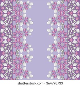 Retro pattern from brilliant stones. Beadwork, handmade, hand embroidery. Beautiful jewelry print, shawl, wallpaper. Good for vintage textile fabric design, wrapping paper and website wallpapers. 