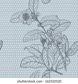 Retro pattern of the Camellias.  Seamless retro pattern for fabric, paper and other printing and web projects. 