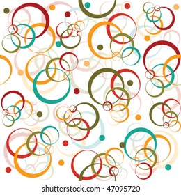 Retro pattern with colored circles and dot