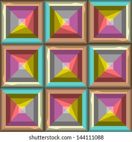 Retro pattern with colored squares