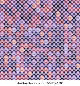 Retro pattern of different shapes. Colorful vector mosaic backdrop. Geometric hipster retro background