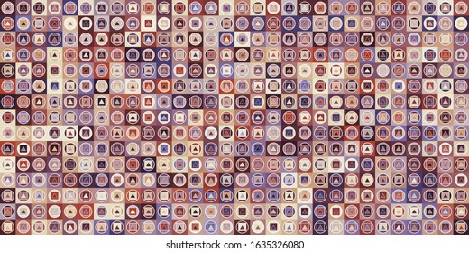 Retro pattern of different shapes. Colorful vector mosaic backdrop. Geometric hipster retro background