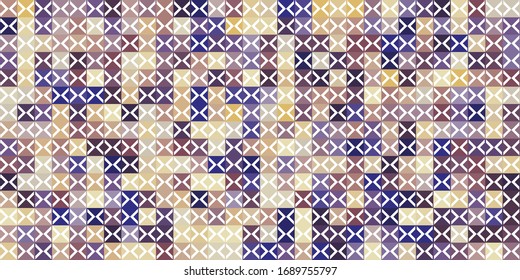 Patrón retro de diferentes formas. Fondo de mosaico vectorial colorido. Fondo retro hipster geométrico