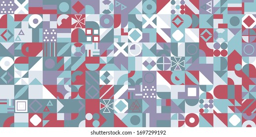 Patrón retro de diferentes formas. Fondo de mosaico vectorial colorido. Fondo retro hipster geométrico