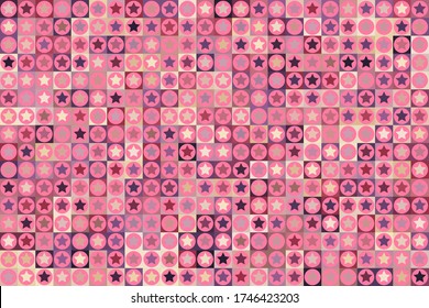 Retro pattern of different shapes. Colorful vector mosaic backdrop. Geometric hipster retro background