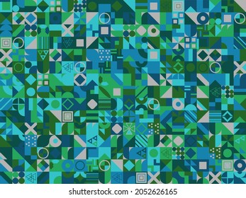 Patrón retro de diferentes formas. Fondo de mosaico vectorial colorido. Fondo retro hipster geométrico