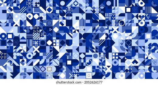 Retro pattern of different shapes. Colorful vector mosaic backdrop. Geometric hipster retro background
