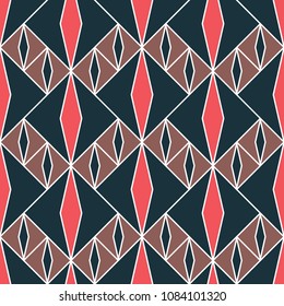 Retro pattern fabric. Vector geometric wallpaper. Interior design. Fashion concept. Tiled ornament.