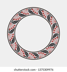 retro pattern Frame with berries and leaves