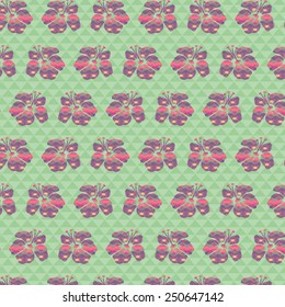 Retro pattern of geometric flower shapes. Colorful mosaic banner. Geometric hipster retro background with place for your text. Vector illustration. 