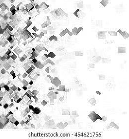 Retro pattern of geometric mosaic shapes with circles. Vector