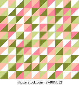 Retro pattern of geometric shapes withÂ multi-colorÂ mosaic backdrop. Abstract geometric hipster retro triangle seamless pattern background for place your text, Vector illustration