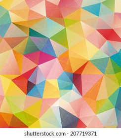 Retro pattern of geometric shapes, color triangle