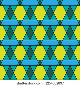 Retro pattern of geometric shapes. Colorful mosaic backdrop. Geometric hipster retro background, place your text on the top of it. Retro triangle background.