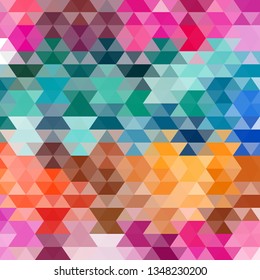 Retro pattern of geometric shapes. Colorful mosaic backdrop. Geometric hipster retro background, Retro triangle background