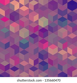 Retro pattern of geometric shapes. Colorful mosaic banner. Geometric hipster retro background with place for your text. Retro triangle background