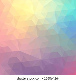 Retro pattern of geometric shapes. Colorful mosaic banner. Geometric hipster retro background with place for your text. Retro triangle background