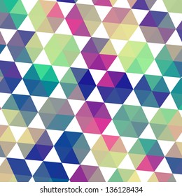Retro pattern of geometric shapes. Colorful mosaic backdrop. Geometric hipster retro background, place your text on the top of it. Retro triangle background.