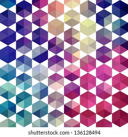 Retro pattern of geometric shapes. Colorful mosaic backdrop. Geometric hipster retro background, place your text on the top of it. Retro triangle background.